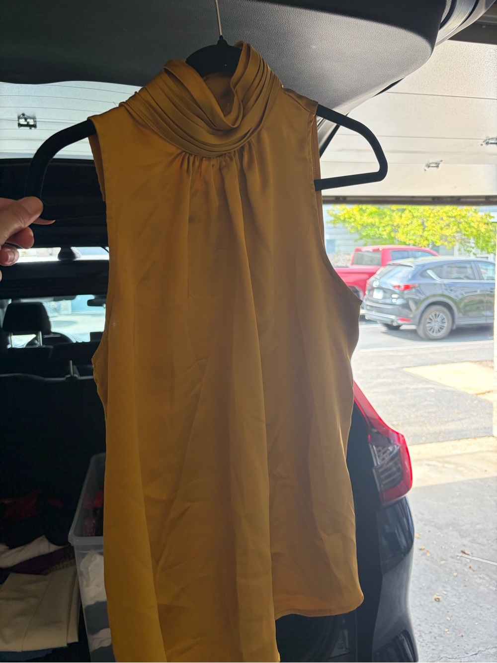 Rachel Zoe Sleeveless Mock-Neck Camisole in Mustard Yellow